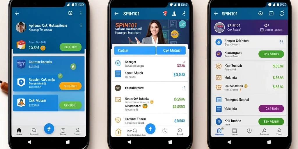 Antarmuka aplikasi SPIN101 menampilkan fitur Cek Mutasi yang mudah digunakan.