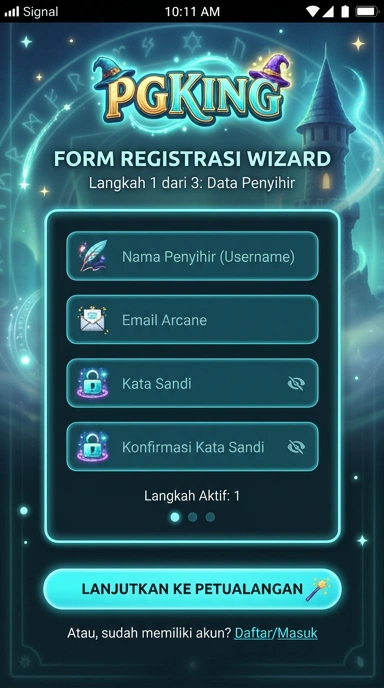 Tampilan halaman daftar pgking