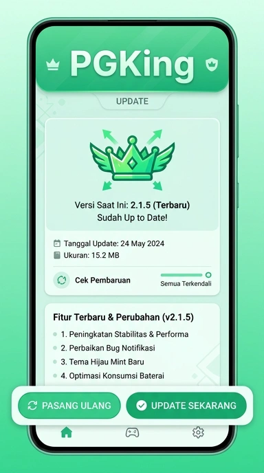 Tampilan riwayat versi pgking